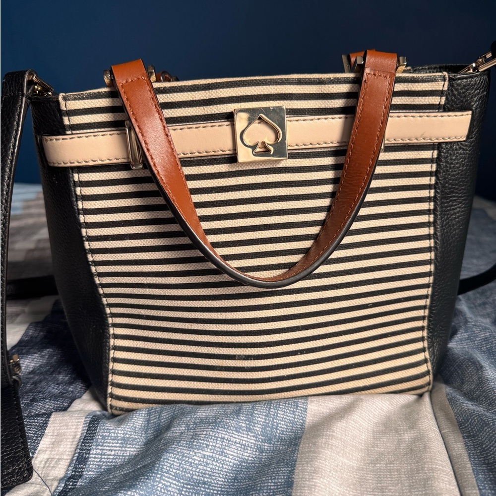 Kate Spade Black and Tan Striped Women's Bag